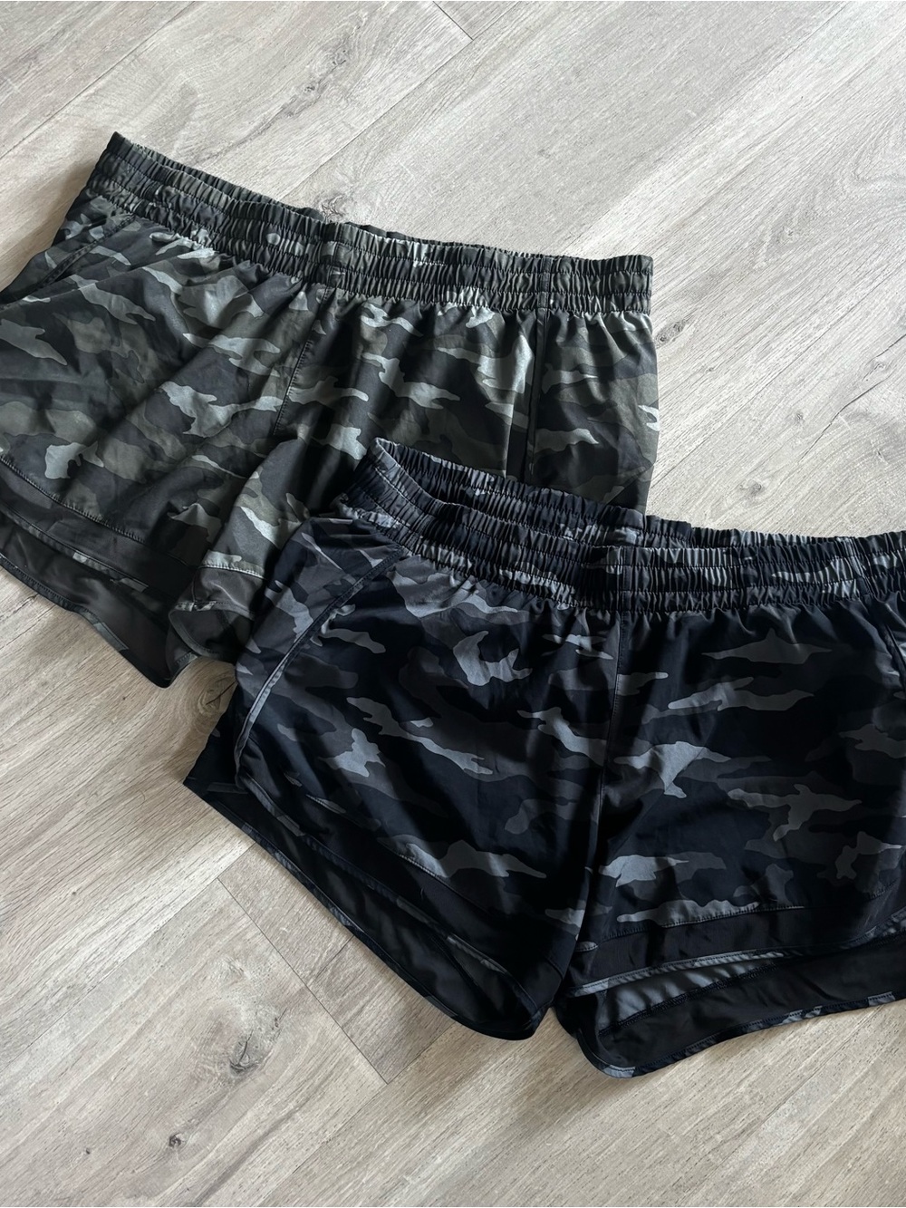 Athleta Women's Camouflage Athletic Shorts - Black & Olive
